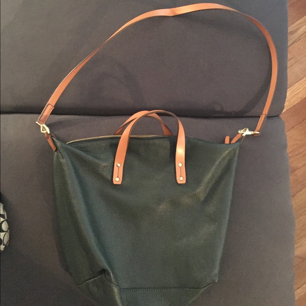 Army Green leather handbag